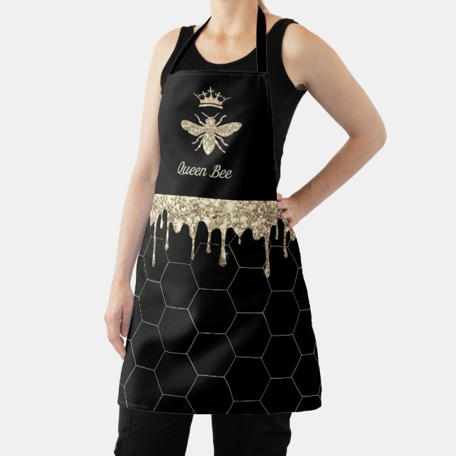 faux glitter drips queen bee apron (Insitu)