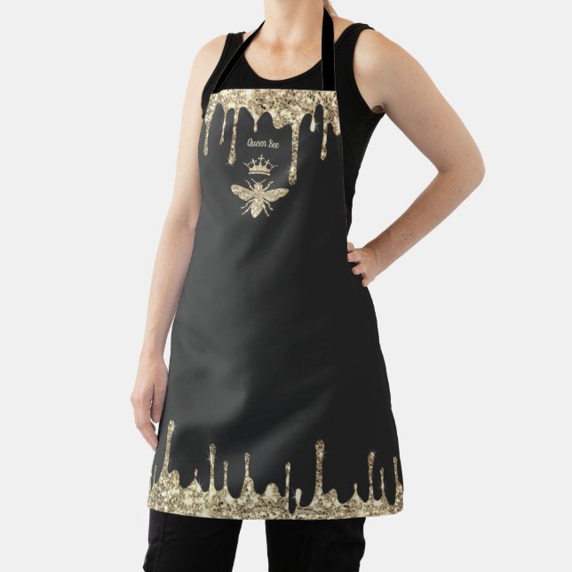 faux glitter drips queen bee apron (Insitu)