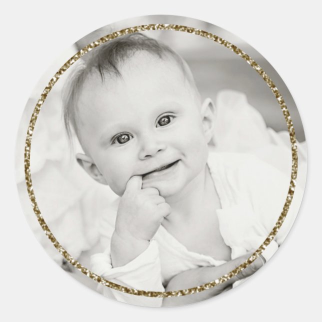 Faux Glitter Frame Photo Sticker (Front)