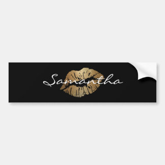 Faux Glitter Gold Kisses Bumper Sticker