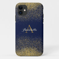 Faux Glitter Gold Monogram Name