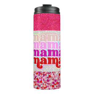 Faux Glitter Mama Thermal Tumbler