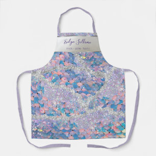 Faux glitter mermaid sequin beauty professional apron
