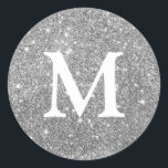 Faux Glitter Monogram Sticker<br><div class="desc">Faux Glitter Silver Monogram Sticker. If you have any questions or requests please contact me.</div>