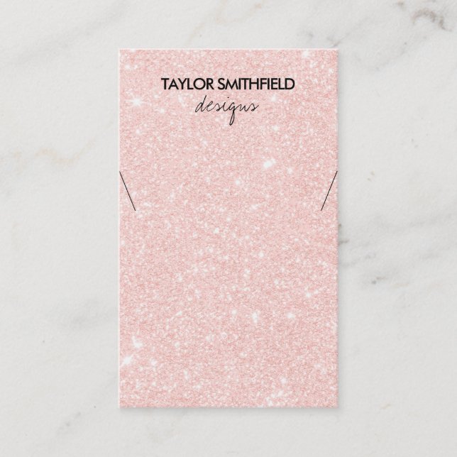 Faux Glitter Necklace Display Business Card (Front)