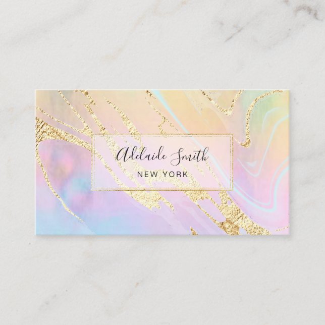 faux glitter on FAUX holographic background Business Card (Front)