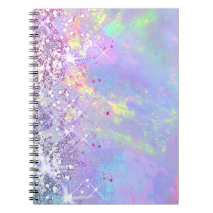 faux glitter opal notebook