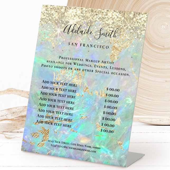 faux glitter opal price list Pedestal Sign (Creator Uploaded)