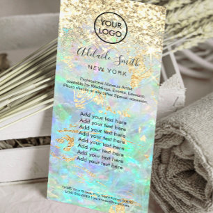 faux glitter opal rack card