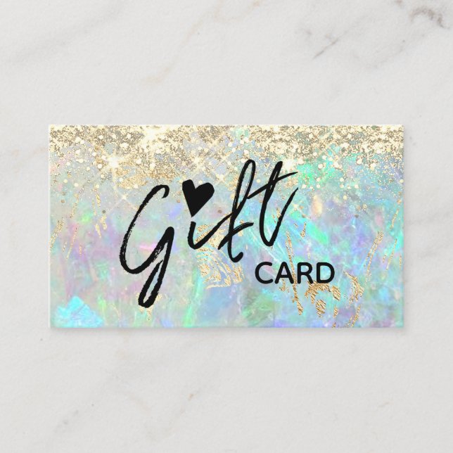 faux glitter opal texture gift certificate (Front)