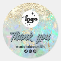 faux glitter opal thank you