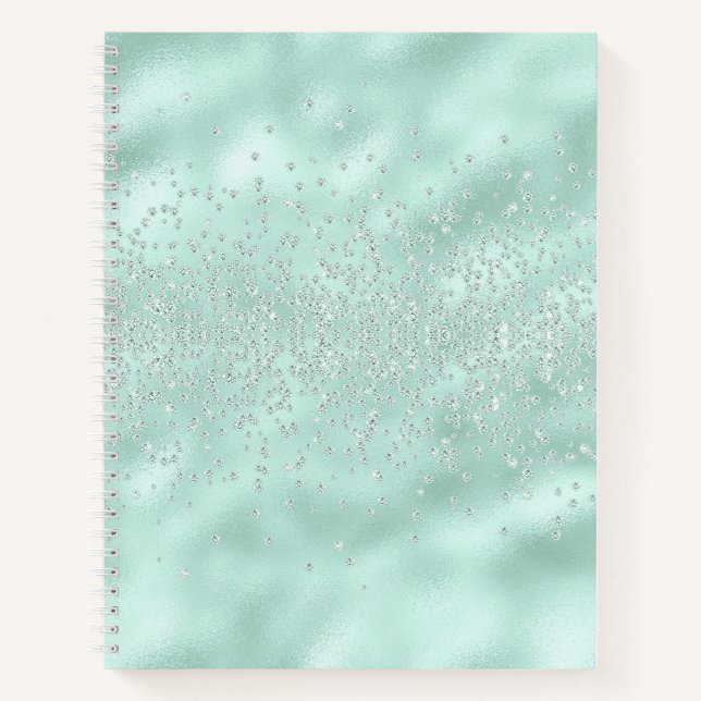 Faux Glitter Pastel Sparkle Elegant Shiny Chic Notebook (Front)