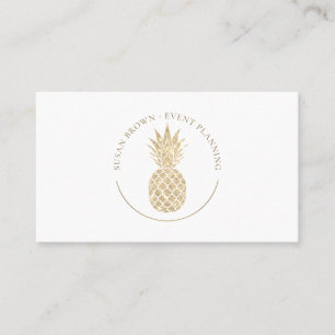 Faux Glitter Pineapple Logo Business Card