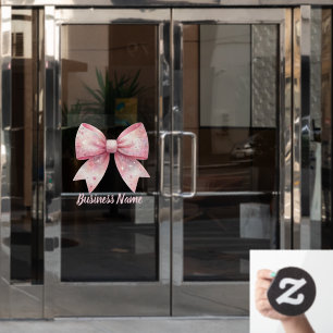 faux glitter pink bow logo
