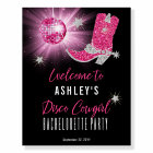 Faux Glitter Pink Disco Cowgirl Bachelorette Party
