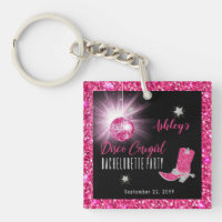 Faux Glitter Pink Disco Cowgirl Bachelorette Party