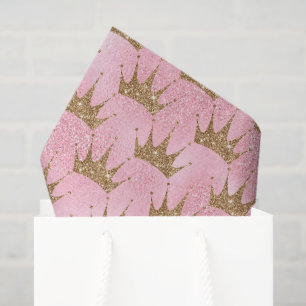 Faux glitter Princess golden crown party tissue Paper
