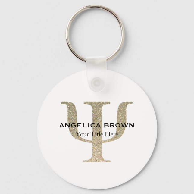 Faux Glitter Psi Symbol Key Ring (Front)