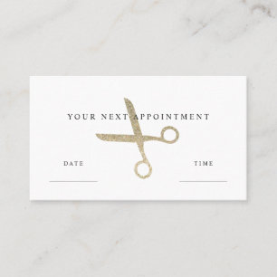 Faux Glitter Scissors Appointment Card