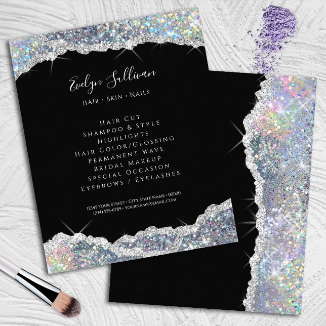 Faux glitter silver sequin flyer (Creator Uploaded)