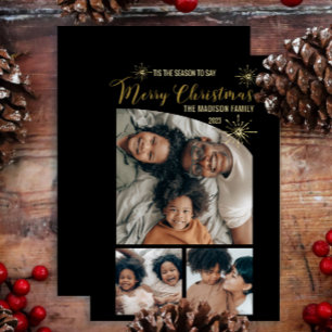 Faux Glitter Tapered Top 3 Photo Merry Christmas