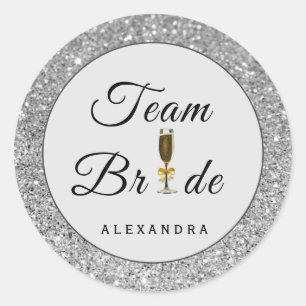 Faux Glitter Team Bride Sticker