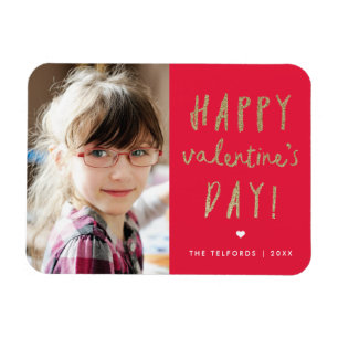 Faux glitter valentines day magnet