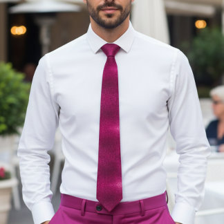 Faux glittter fuchsia tie