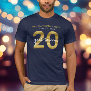 Faux Gold 20 Year Class Reunion T-Shirt