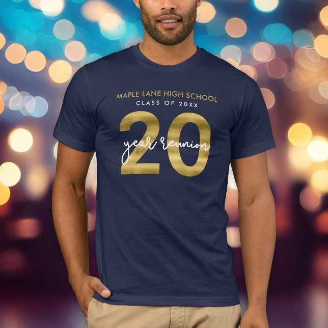 Faux Gold 20 Year Class Reunion T-Shirt (Creator Uploaded)
