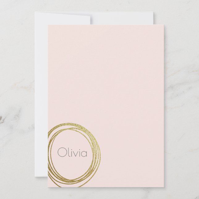 Faux Gold Abstract Circle Design with Name Card (Front)