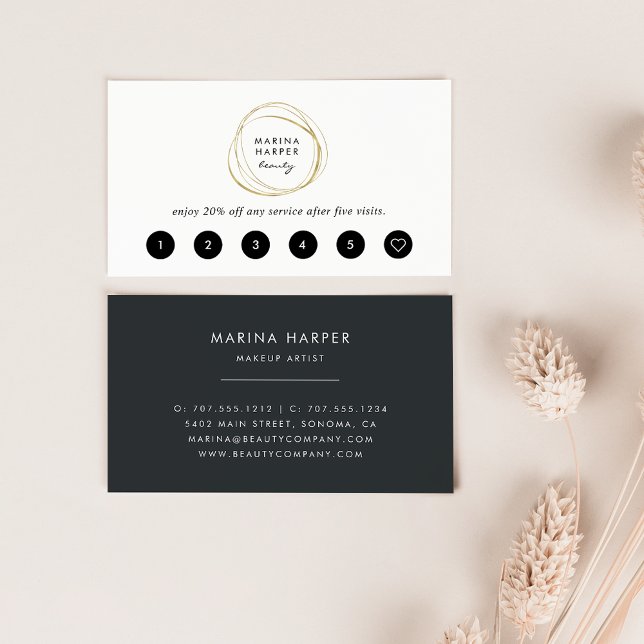 Faux Gold Abstract Logo Loyalty Cards (Creator Uploaded)