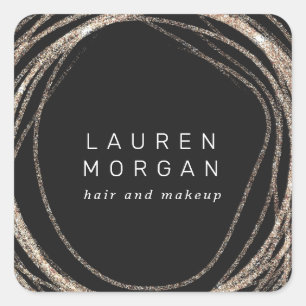 faux gold abstract logo modern monogram sticker