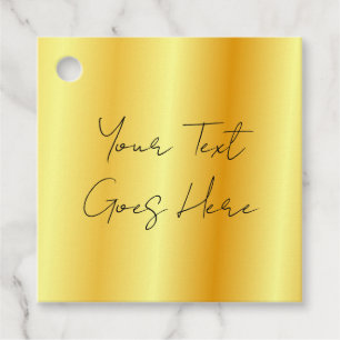 Faux Gold Add Your Text Here Handwritten Script Favour Tags