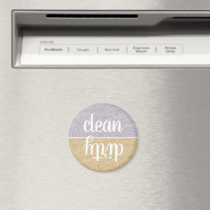 Faux Gold and Silver Glitter Dishwasher Magnet