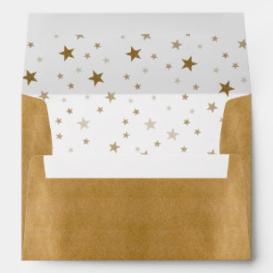 Faux Gold and Twinkling Stars Envelope
