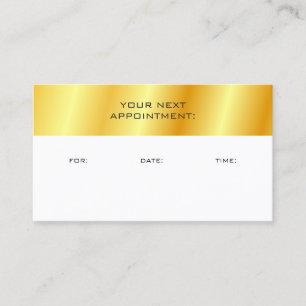 Faux Gold And White Appointment Reminder Template Card