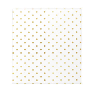 Faux Gold and White Polka Dots Notepad