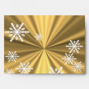 Faux gold and white snowflakes Christmas design Envelope
