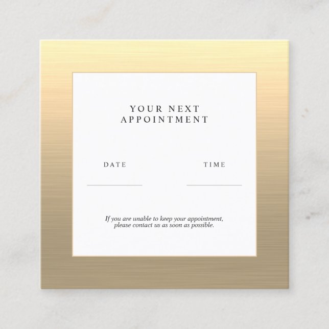 Faux Gold Appointment Card (Front)