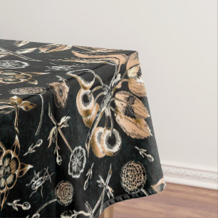 Faux Gold Beetles Flowers Leaves Cherry Fruits  Tablecloth