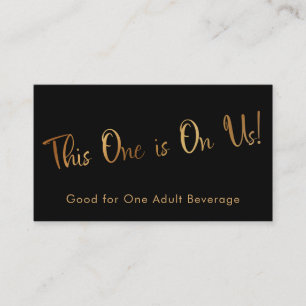 Faux Gold Black Casual Drink Tickets Insert Cards