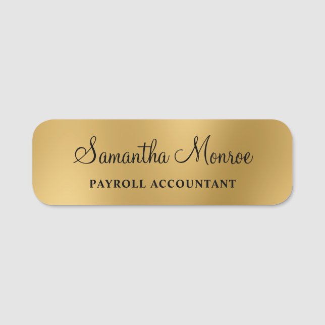 Faux Gold Blur Name Tag (Front)
