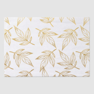 Faux Gold Botanical Christmas Holiday Tissue Paper