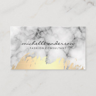 Faux Gold Brushed and Marble Stone Business Card