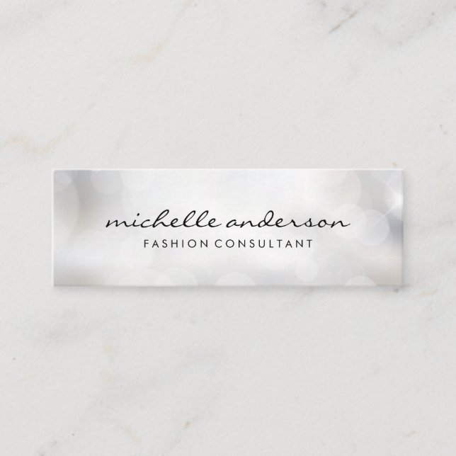 Faux Gold Brushed | Bokeh Mini Business Card (Front)
