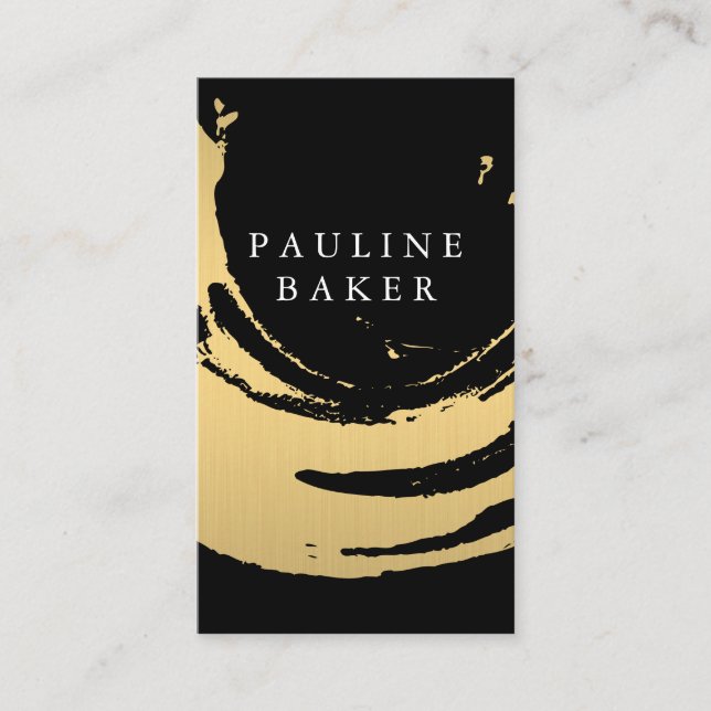 Faux Gold Brushed Business Card (Front)