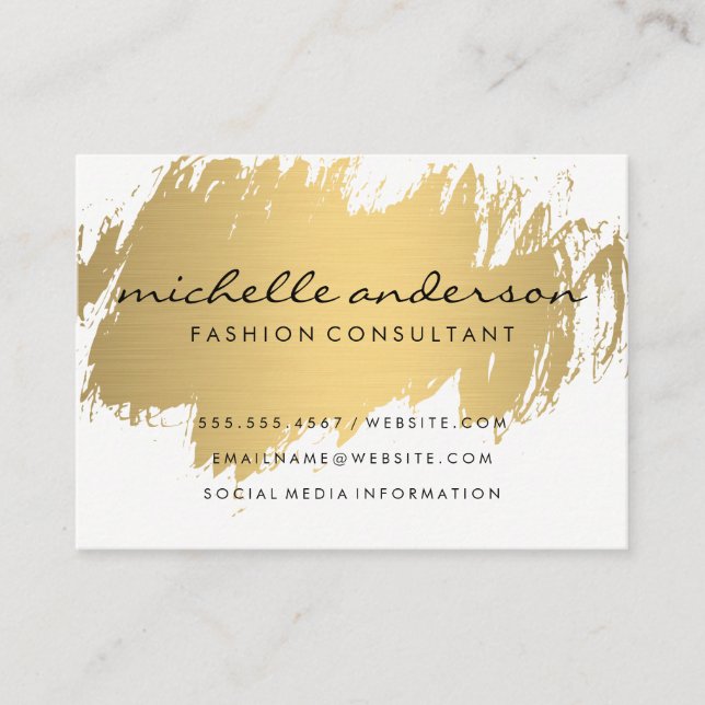 Faux Gold Brushed Business Card (Front)