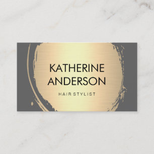 Faux Gold Brushed Grey Background Business Card