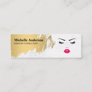 Faux Gold Brushed   Makeup Artist   Fashionista Mini Business Card